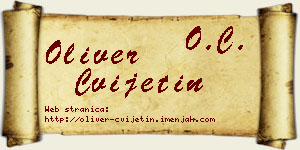 Oliver Cvijetin vizit kartica